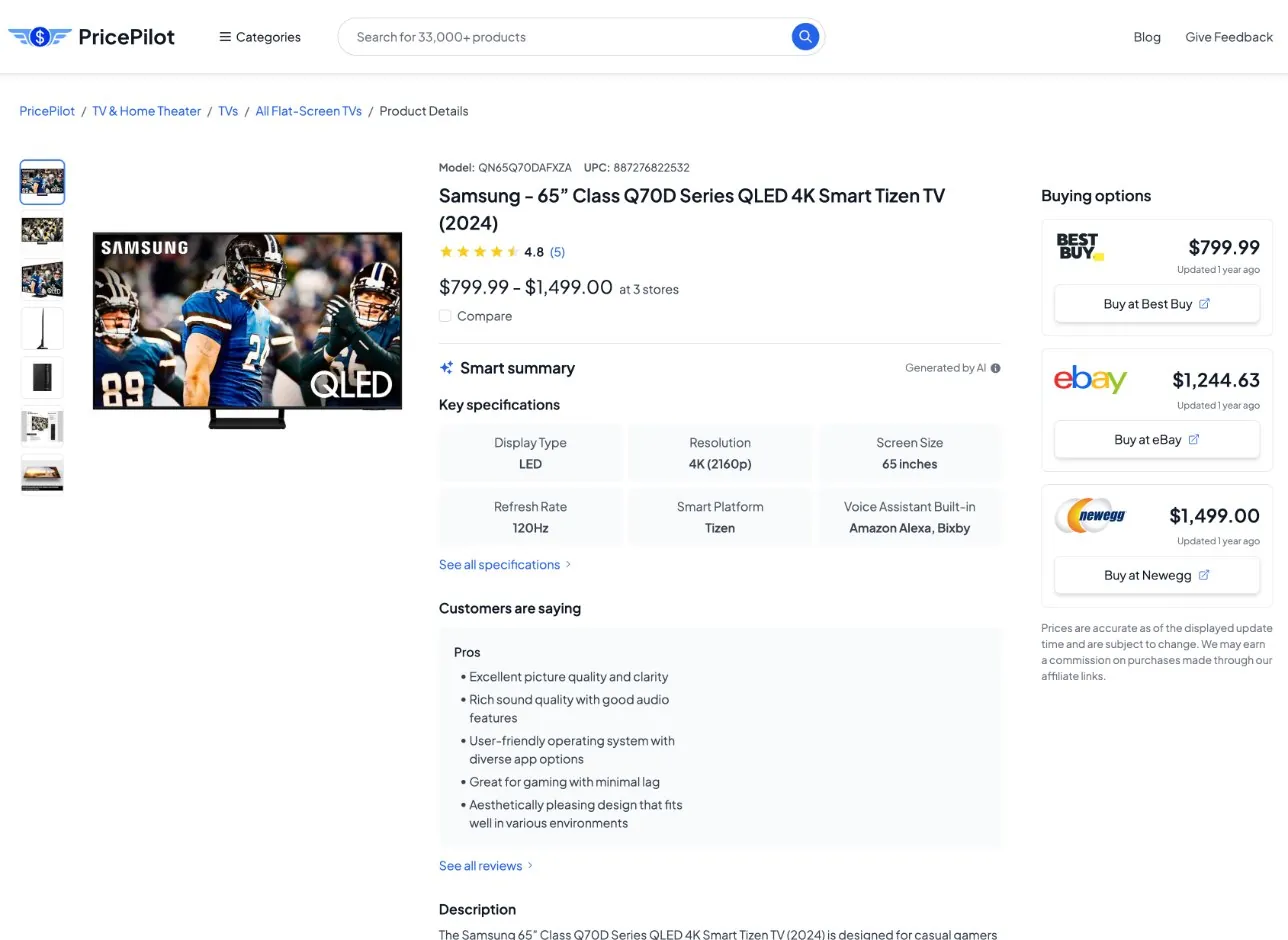 One product, three stores, one view